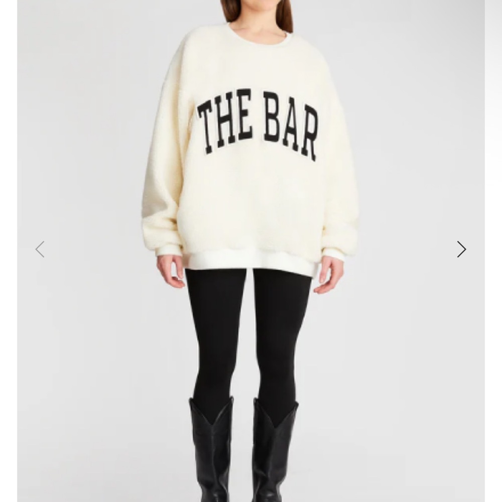 The Bar Cream Sweater with Black Lettering